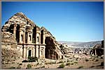 The Monastery Temple Petra Valley In Rear