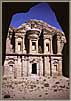 Visitor In Doorway Of El Deir Tomb Petra