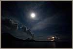PNG Volcano, Moon And Lightning