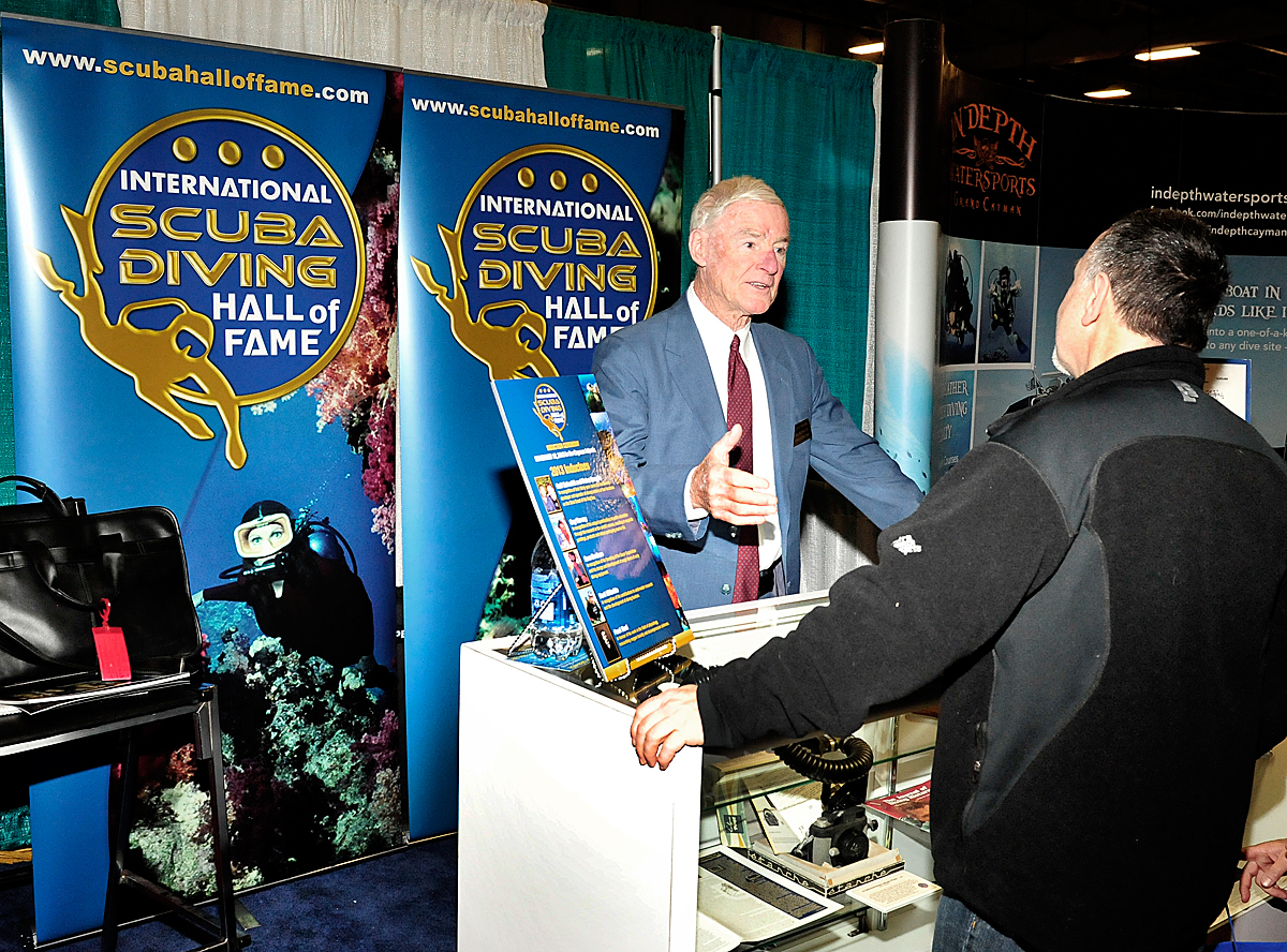Carl Roessler in booth at Beneath the Sea March 23, 2013