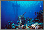 Deck Guns Mast And Tiny Divers